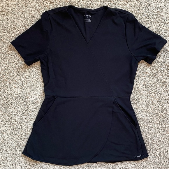 Januu Tulip Mock Wrap Scrub Top S - Picture 2 of 9